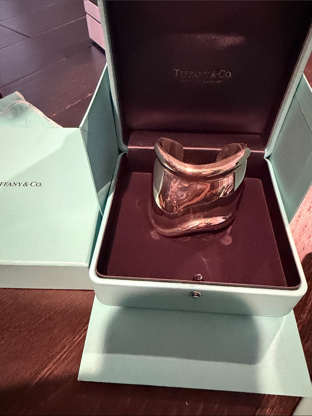 Tiffany & Co. Polished Silver Sculptural Cuff Watch Bracelet
